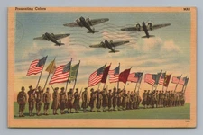 Presenting Colors Army Vintage Postcard