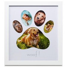 5 Opening Paw Print Picture Frame for Dogs Cats Hand Finished Pinewood Frame