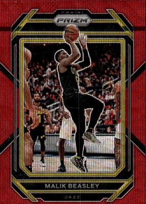 2022-23 Panini Prizm Malik Beasley #60 Prizms Ruby Wave Utah Jazz 18C