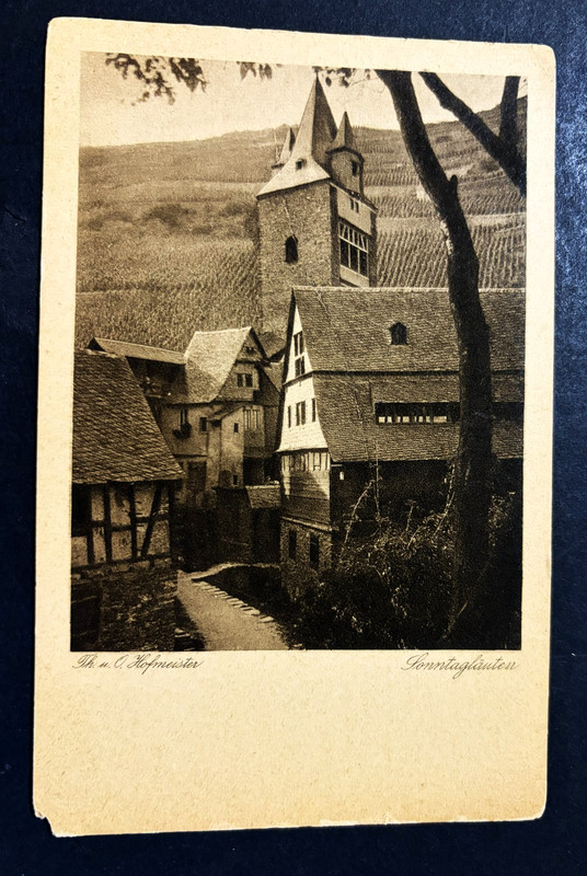 VTG POSTCARD European Townscape Sunday Chimes photo Hofmeister UNPOSTED