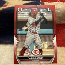 2023 Bowman - True Red 5/5 CARLOS JORGE #BP-120 Cincinnati Reds 1st
