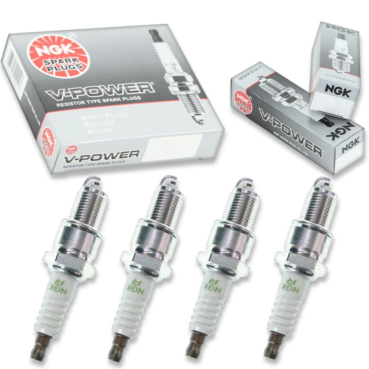 4 pcs NGK V-Power Spark Plugs for 1987 Chrysler Daytona 2.2L L4 - Engine Kit dd