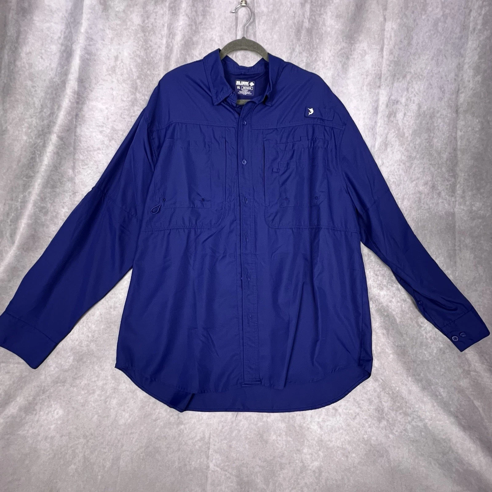 Reel Legends Saltwater Performance Vented Fishing Shirt Men's XL Blue
