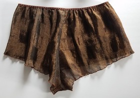 Aubade pleated chiffon and lace bra and panty set Coffee tones Tap panty 36B L