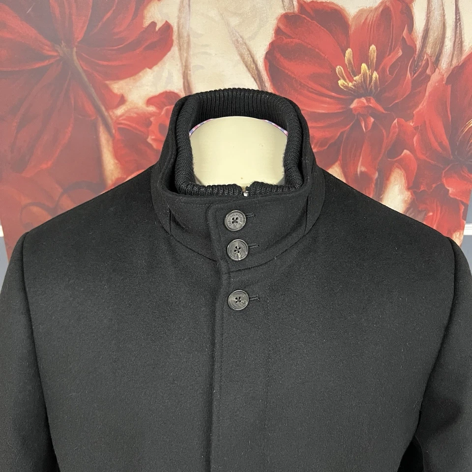 Cardinal of Canada Bib Insert Coat Topcoat Overcoat Mens XL (46-48R) Wool Black - Image 4 of 4