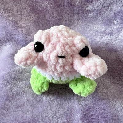 Mini Watermelon Frog Crochet Plushie, Handmade, Stuffed Animal, Toy, Amigurumi