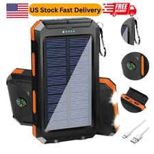 Super Solar Power Bank Portable Charger With Flashlight Compass For Cell Phon