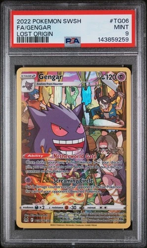 2022 POKEMON SWORD & SHIELD LOST ORIGIN #TG06 FULL ART/GENGAR PSA 9