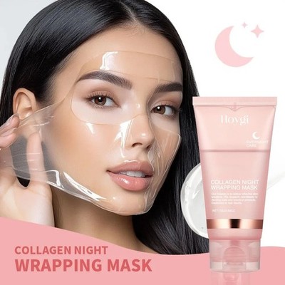 Collagen Night Wrapping Mask Overnight Wrapping Peel Off Natural Facial Mask 75g