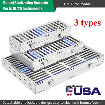 Dental Sterilization Cassette Rack Autoclavable Stainless Steel 135°C 5/10/20