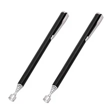 2Pcs Magnetic Telescoping Pick-Up Tool with Pocket Clip 3 Lb Extendable Black