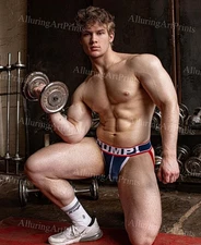 Male Model Photo Print Muscular Handsome Shirtless Hunk Abs -701E