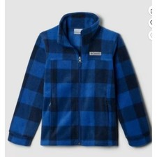 Columbia Kids Fleece Jacket Blue Plaid WB6777 Size XL Outdoor Adventure NEW 35