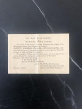 Rare Vintage Madeira Wine Lodge In Funchal Blandy&rsquo;s Advertising Card