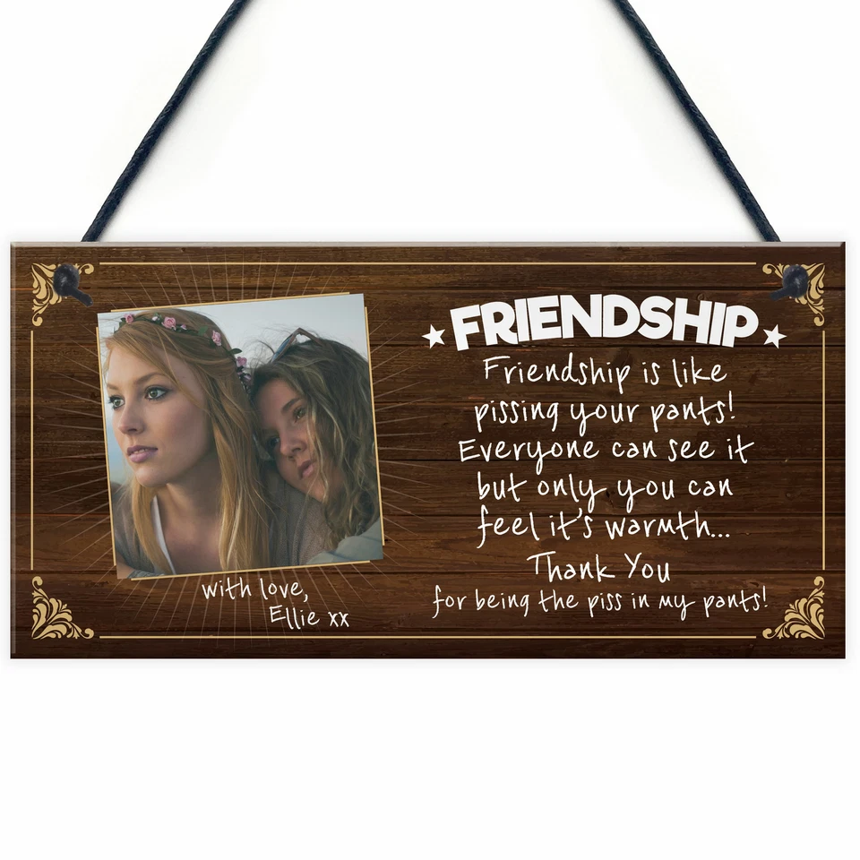 PERSONALISED PHOTO MESSAGE FRIENDSHIP GIFT for BEST FRIEND Plaque Sign Funny NEW - Image 2 of 4
