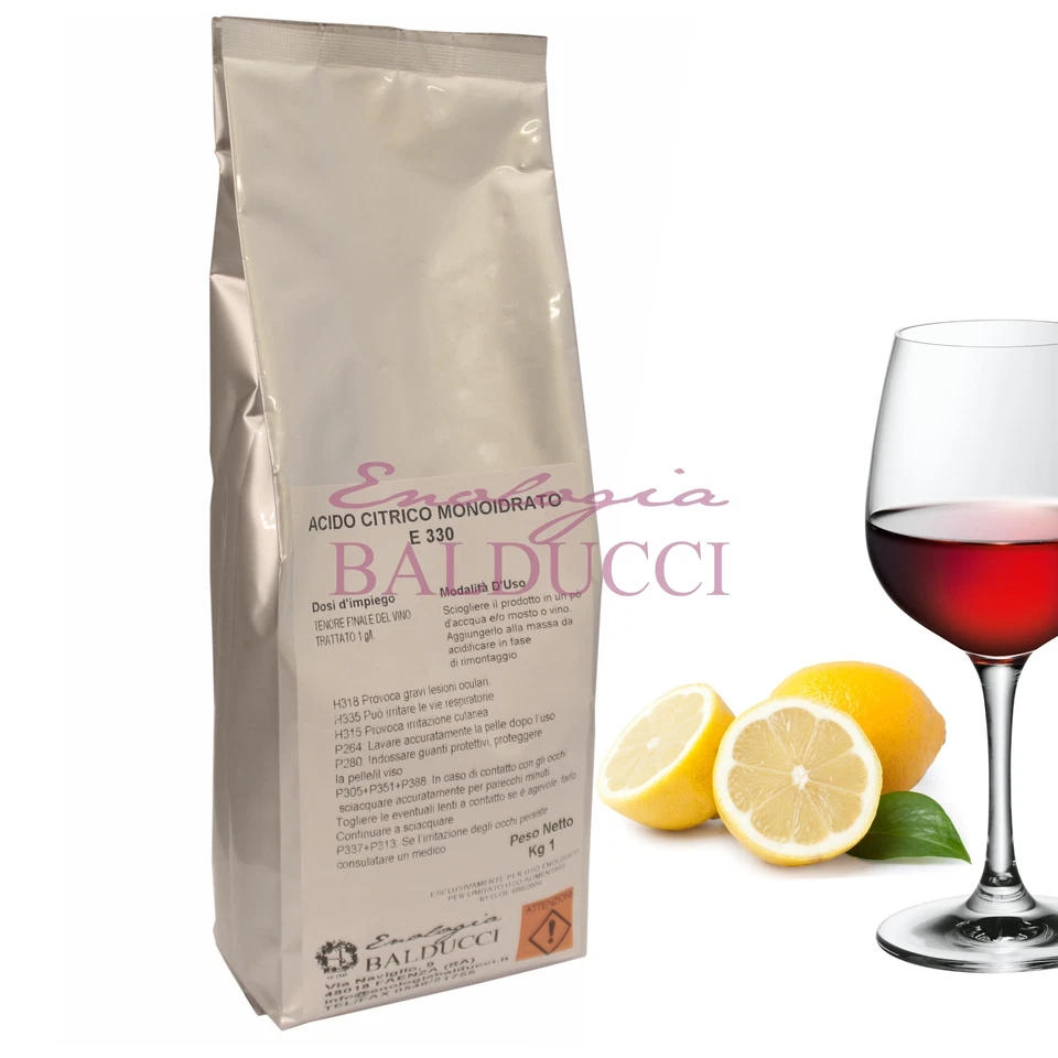 ENOLOGIA BALDUCCI ACIDO CITRICO MONOIDRATO - KG.1 - E330- BRILLANTANTE - AMMORBIDENTE