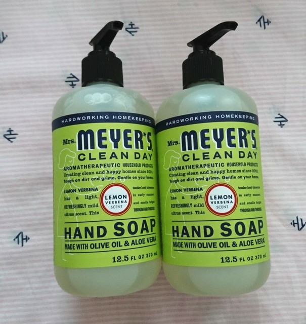Mrs. Meyer's Lot of 2 Lemon Verbena Liquid Hand Soap Wash 12.5oz/370ml
