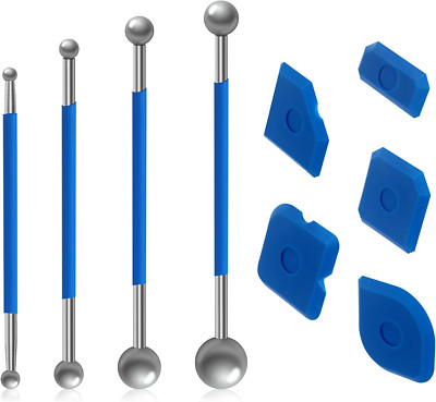 9 Stück Werkzeug Schaber Kit Fugenglätter Set, 4 Stück Metallkugel Abzieher Und 