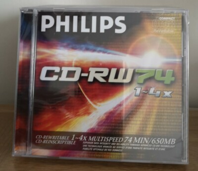9x Philips CD-RW74 Rewritable CDs Brand New & Sealed 1-4x