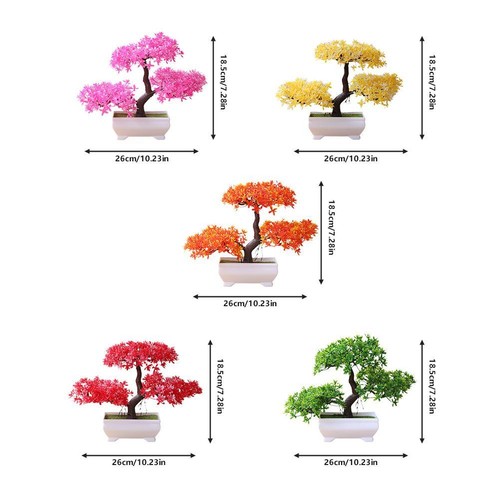 Bonsai Simulation Artificial Plants Flowers In Pots Home Office Fake Tree Decor - Picture 5 of 16