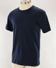 VILEBREQUIN Navy Blue Crew Neck Pocket Tee Shirt Embroidered Turtle SMALL NWT