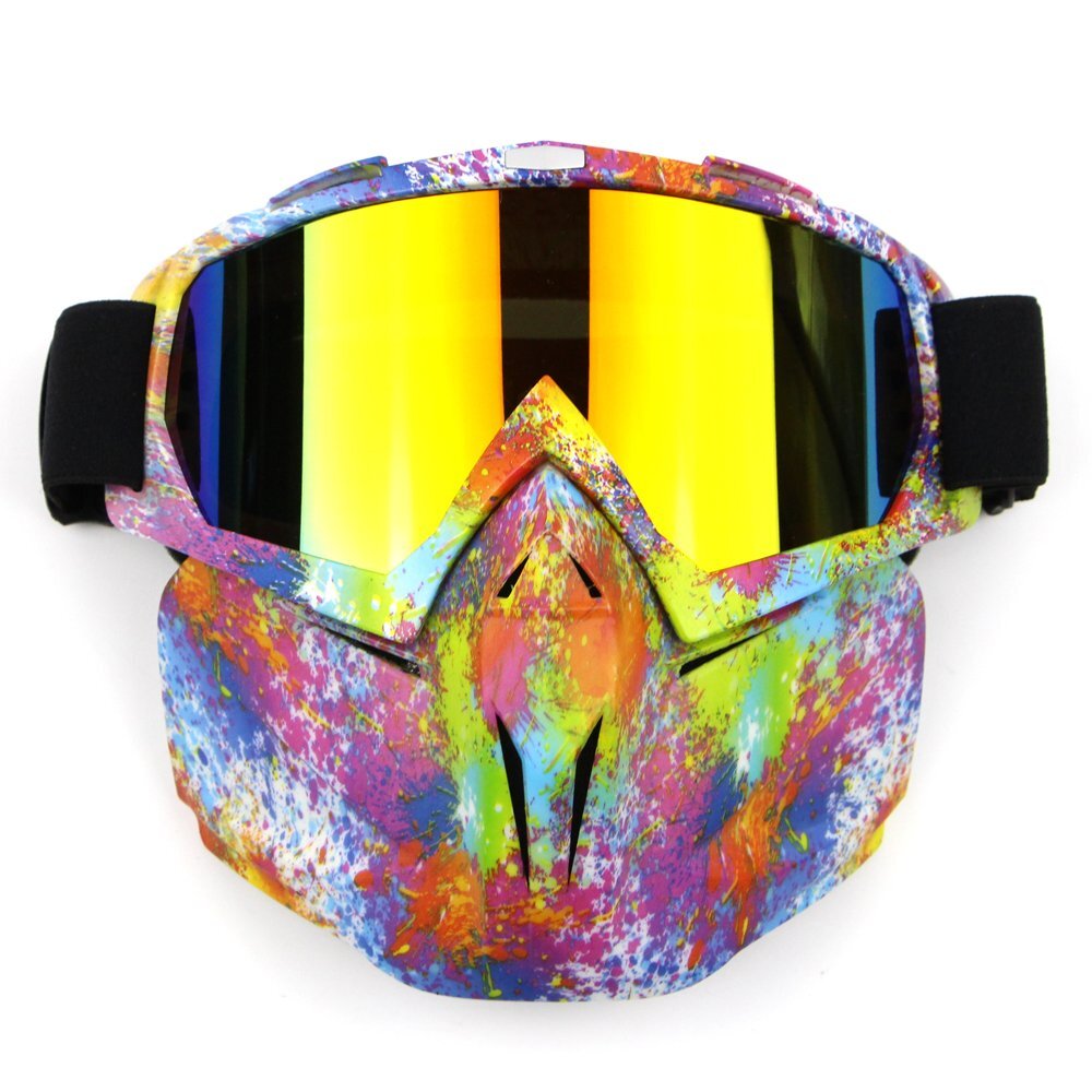 adjustable snowboard mx sport ski motocross helmet goggl Motorcycle Goggles Detachable Modular Shield Face ATV MX Racing Ski Helmet  Mask