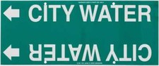 Made in USA Pipe Marker with City Water Legend and Arrow Graphic 8 to 10" Pip...
