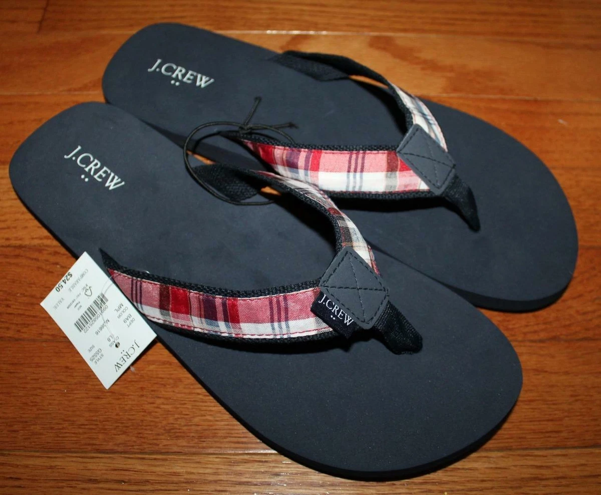 Plaid flip flops sale