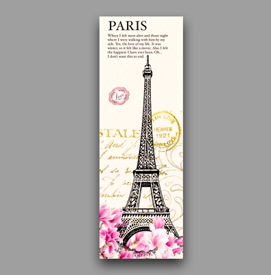 Paris Bookmark- Floral Eiffel Tower, Handmade Unique Gift For Book