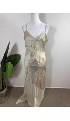 French Connection Womens Inu Satin Mesh Strappy Dress, Size 2