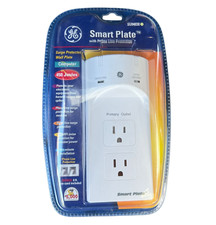 GE Smart Plate Surge Protected Wall Plate w/Phone Protection 450 Joules 6Ft Cord
