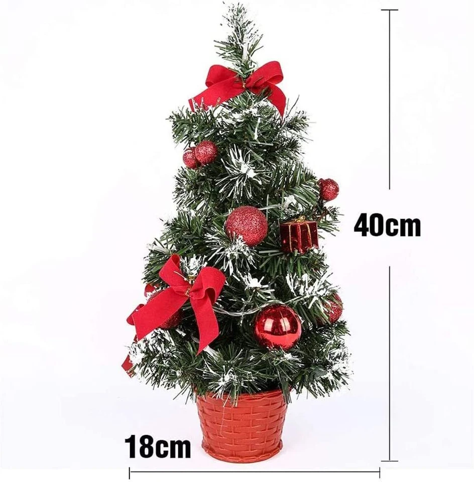 Mini Weihnachtsbaum Christbaum 40cm geschmückt beleuchtet LED-Lichterkette 2025 - Bild 4 von 4