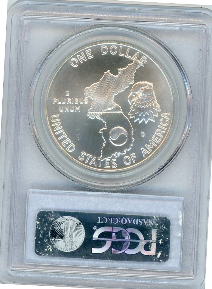 1991D KOREA COMMEMORATIVE DOLLAR PCGS MS70 Cert. 20667769 - Image 2 of 2