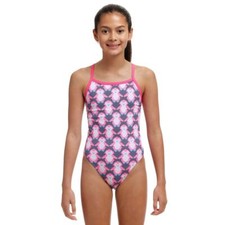Funkita Girls Pen Guy ECO Single Strap One Piece Swimwear, Girls Full Piece Swim