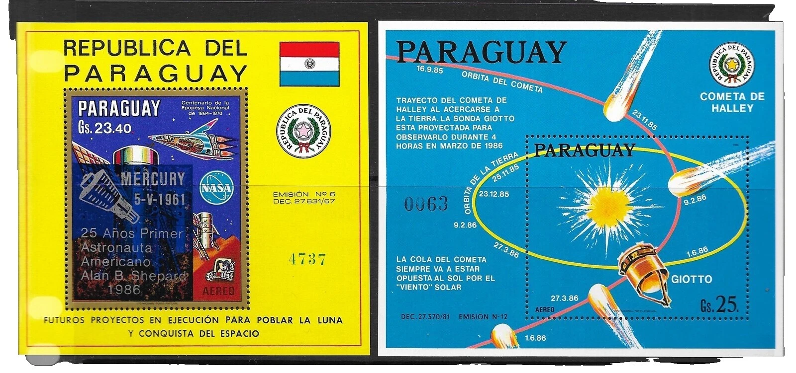 Space Mint Never Hinged/MNH Paraguayan Stamps