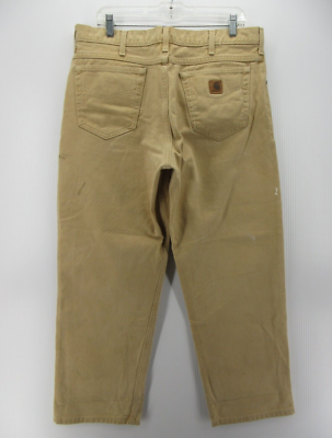 VINTAGE Carhartt Jeans Men 36X30 Brown Loose Thrashed Paint