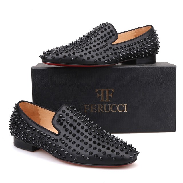mens black red bottom loafers