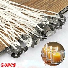 50Pcs Candle Wicks Pre-Waxed Wick 6 Inch For Candles Cotton Core DIY Making