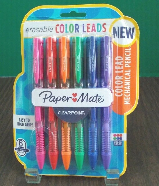 Paper Mate Clearpoint Color Lead Mechanical Pencils 0.7mm 6 Assorted