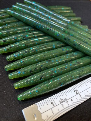 12ct 6 Inch Watermelon Candy blue senko Stick Bait Bass Fishing Soft Plastic