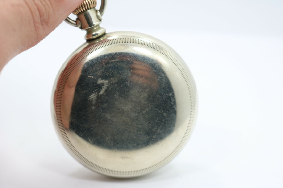1874 Antique Elgin Benjamin Wright 18s 15j Open Face Pocket Watch View 5