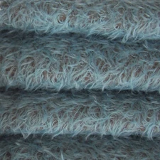 1/4 yd 325S/CM Peacock Blue Dk Bk INTERCAL 5/8" Semi-Sparse Curly Matted Mohair