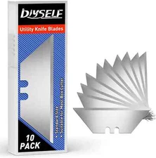 10Pc Utility Knife Blades, SK5 Steel Box Cutter Blades, Razor Blades