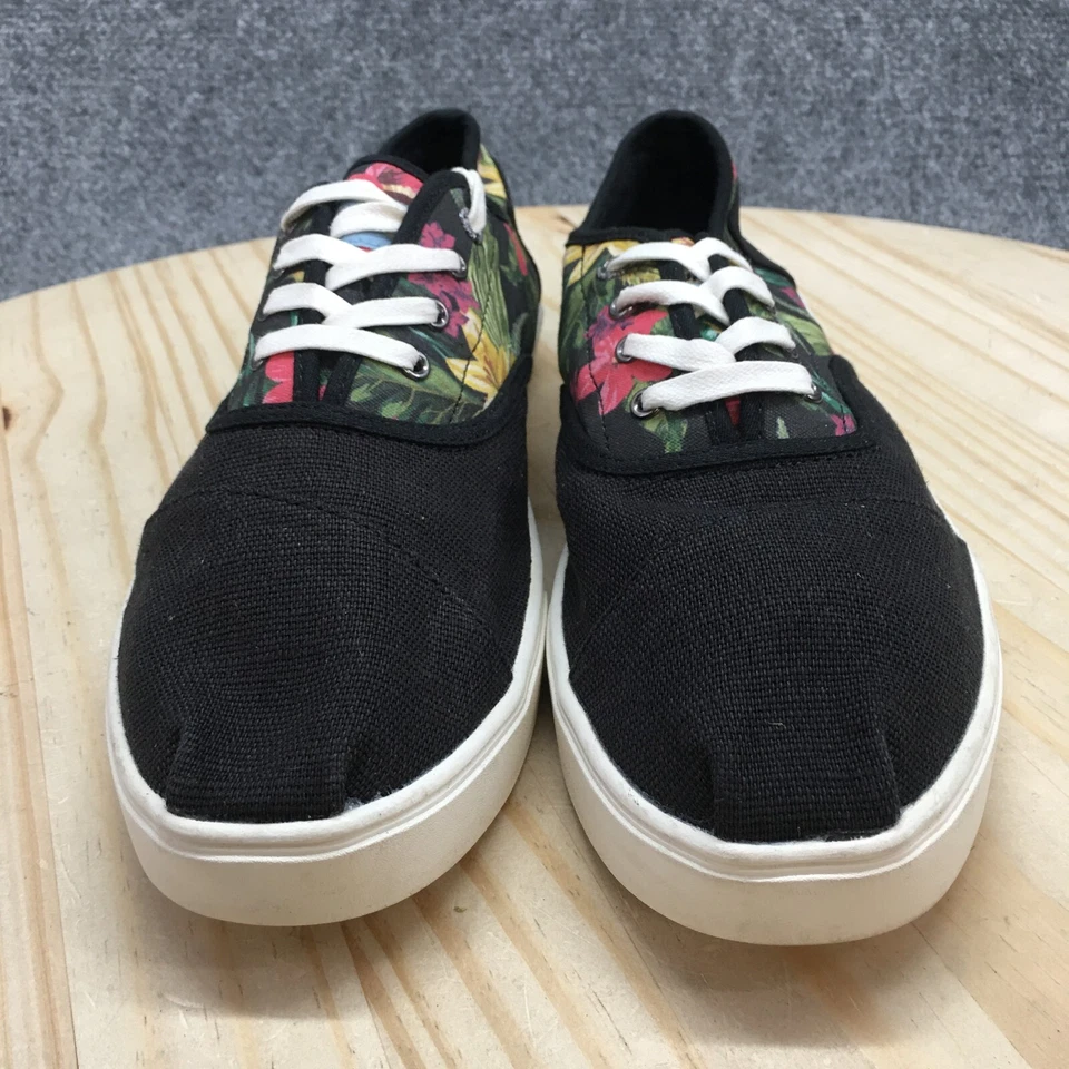 TOMS Shoes Womens 10 Cordones Casual Floral Lace Up Sneakers 10015349 Black - Image 3 of 4