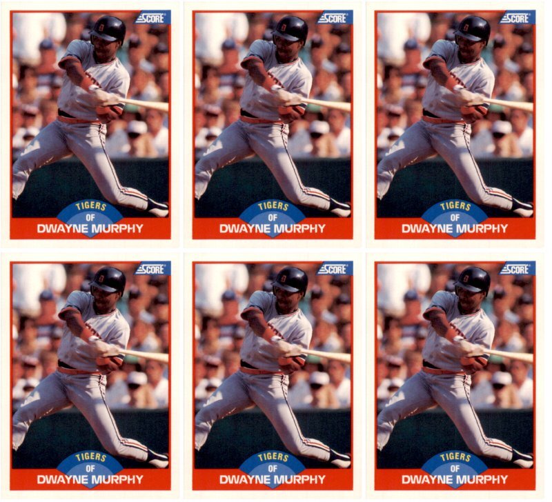(6) 1989 Score #545 Dwayne Murphy Detroit Tigers Card Lot