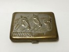Russian Soviet Rare Cigarette Case Russian Troika Brass Horse Vintage