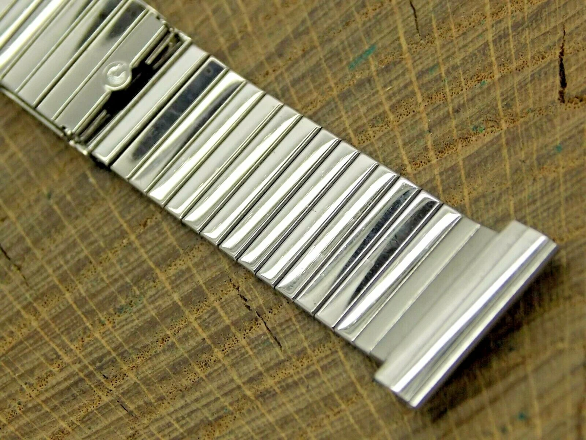 Gemex Vintage Watch Band Hidden Deployment Clasp 19mm Stainless