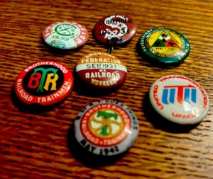 Lot Of 7 Railroad Union Pins BRT UTU SUNA BRAC BLFE