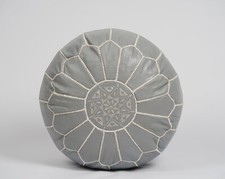 Prefilled Moroccan Leather Ottoman Pouffe Footstool Brown Pouf Boho Genuine