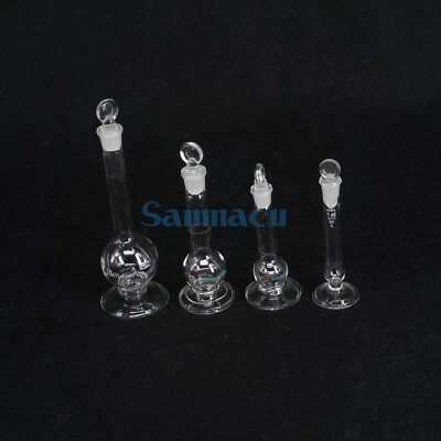 1/2/5/10/25ml Lab Volumetric Measuring Flask Boro Glass With Stopper and Base